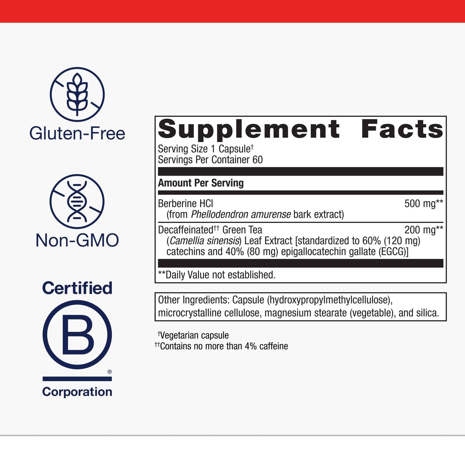 Metagenics Berberine GT – Supplement 500 mg – 60 Count (Pack of 1)