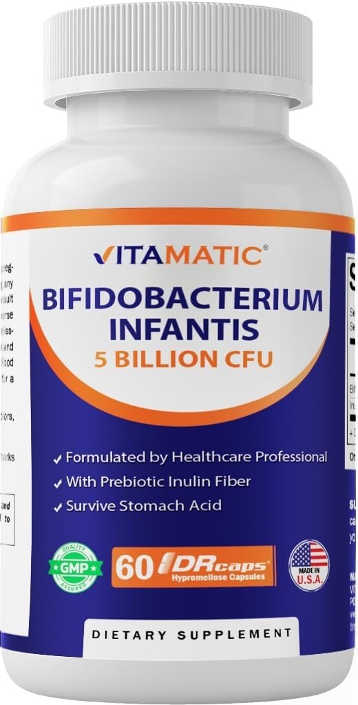 Gut Health Probiotic – 60 Capsules of Bifidobacterium Infantis 5 Billion CFU