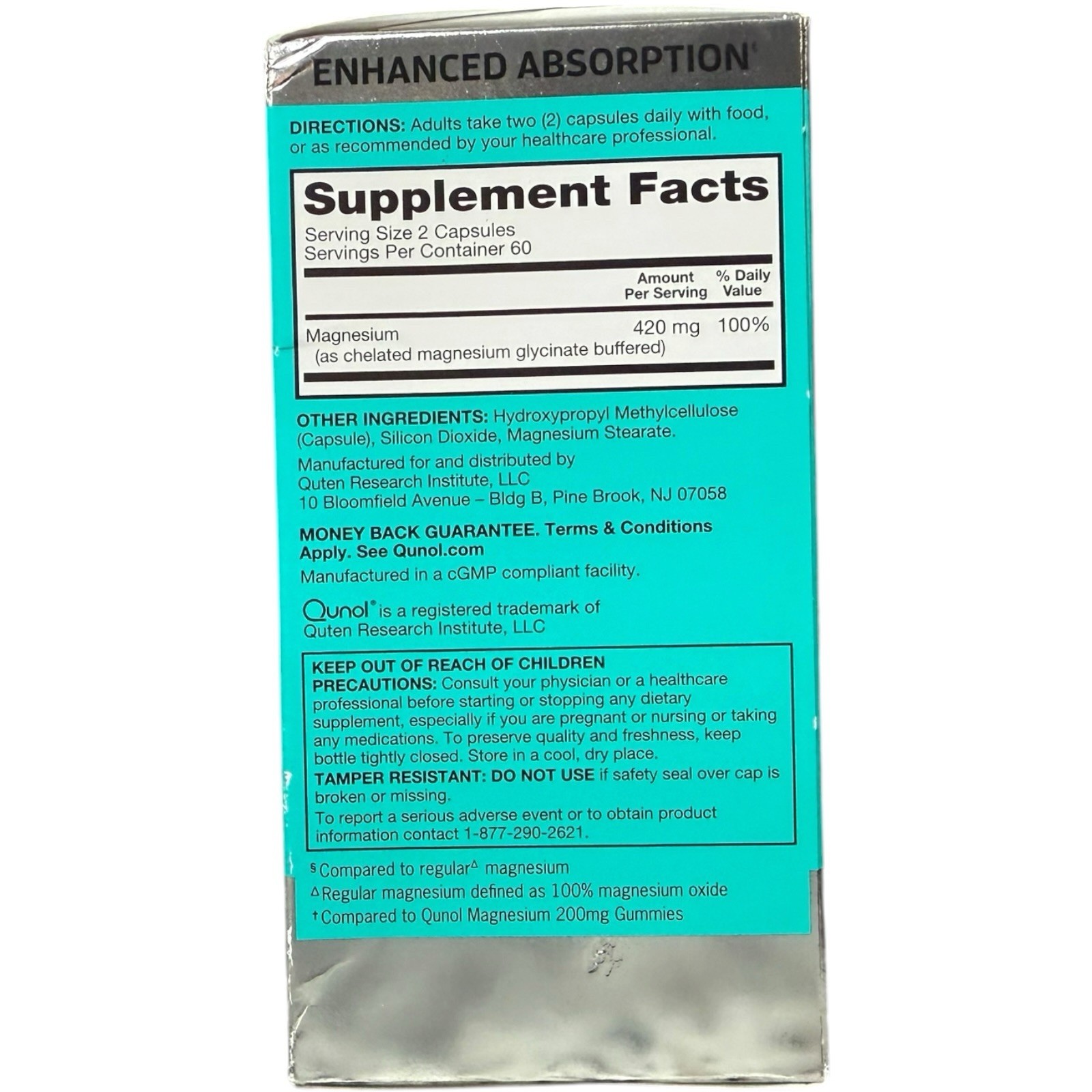 (2) Qunol Minerals Extra Strength Magnesium, 420mg, 120 Capsules Ea. 06/2026+